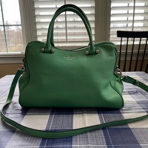 Classic Kate Spade green leather satchel